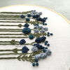 Hand Stitched Navy Blue and Teal Flowers Hoop Art | And Other Adventures Embroidery Co